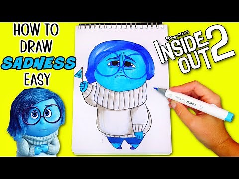 Disney PIXAR Inside Out 2: How to Draw SADNESS Easy!