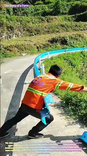Guarding Mountain Roads: Watch a Team Install W-Beam Crash Barriers Along Winding Rural Highways! 🛣️