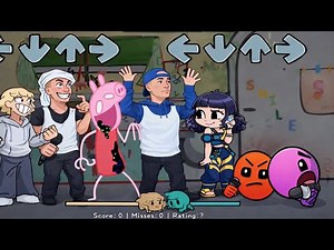 FNF 67 Meme Song Vs Geometry Dash, Peppa Pig, Mickey Mouse In Real Life