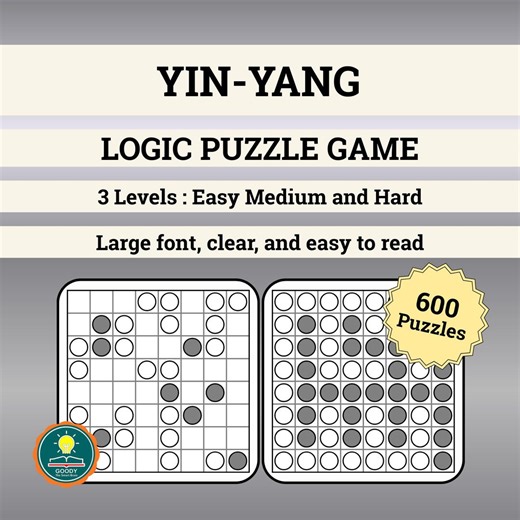 600 Puzzles Printable Logic Puzzle Game Logic Brain Games PDF for Adults Instant Download - Etsy