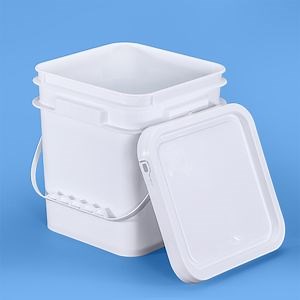 [Hot Item] Household Square Plastic Bucket Handled Sealable Multipurpose Storage Square Plastic Bucket