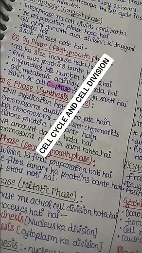 CELL cycle cycle and cell division short notes 📝