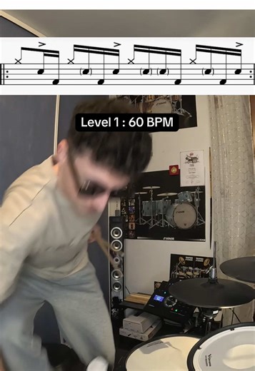 Funk Rythm - 60 BPM #funk #partition #musician #drumtok #groove