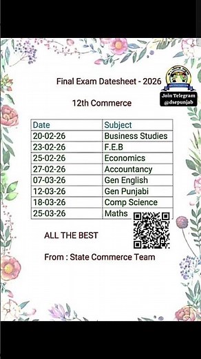 pseb class 12 datesheet 2026 board exam #shorts #psebclass12datesheet2026 #psebboardexam