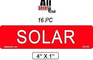 Photovoltaic Labels for PV Solar System_Solar_150-144_4" x 1" _Pack of 16