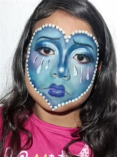 cry Baby, but make it art 🩵💦✨ 🎭 Maquillaje Artístico | Glam Studio #parati #fyp #maquillajehalloween #crybaby #paratodos