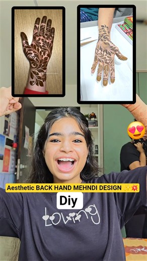 AESTHETIC BACK HAND MEHNDI DESIGN💥 #shorts #minivlog #ashortaday #tranding #diy #nails #mehndi