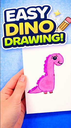 Easy Dinosaur Drawing for Kids 🦕 | Step-by-Step Painting Tutorial #diy #craft #craftyfun #kids