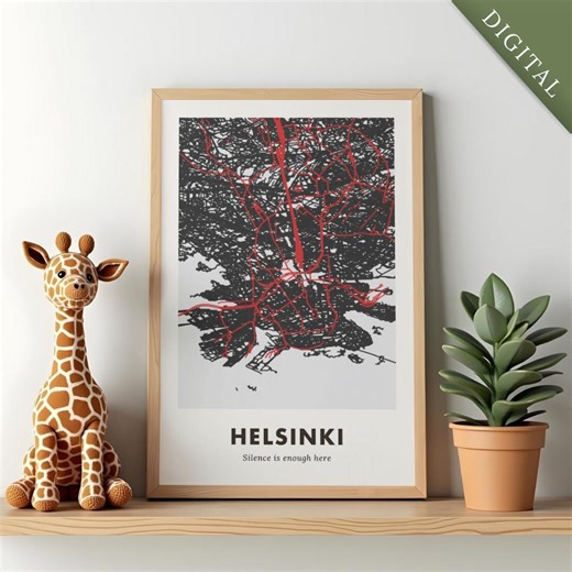 Helsinki City Map Digital Download | Printable Finnish Art | Modern Home Decor - Etsy Canada