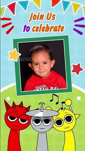 Personalized Sprunki Digital Invitation for Kids Birthdays!