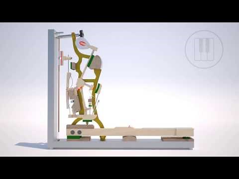 Modern Upright Piano Action Mechanism - 3D Animation