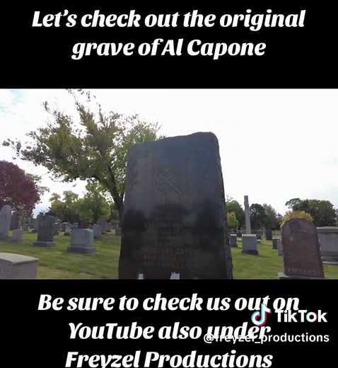 The original grave of Al Capone with the original headstone at Mt Olivet Cemetery. #alcapone #graves #famousgrave #cemeterytok #cemetery