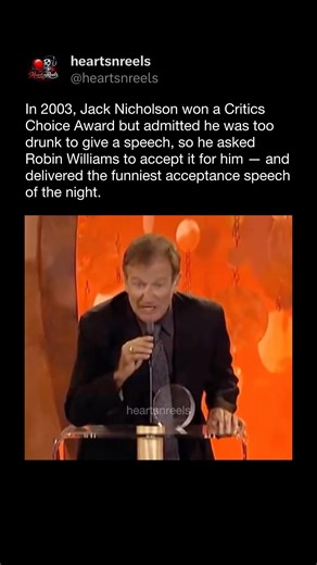 Jack Nicholson Too Drunk To Speak So Robin Williams Accepts For Him Critics Choice (2003)