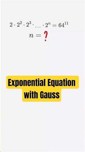 Exponential Equation with Gauss Sum Formula | SAT GMAT GRE #satprep #gmat #algebratricks