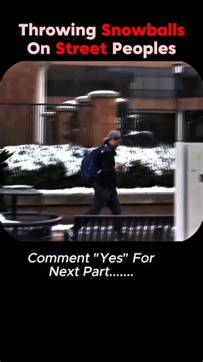 throwing snowball at street people 🥶 #prank #funnyvideos #entertainment #usa #comedy