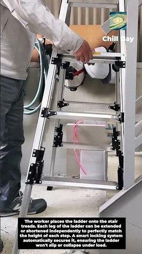 Safe solution for using a ladder on stairs