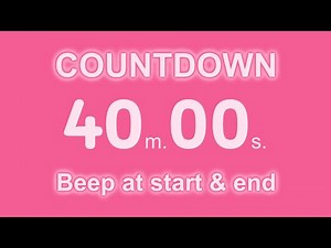 40-Minute Countdown Timer | Beep Start & End | Electric Pink Power | 4K