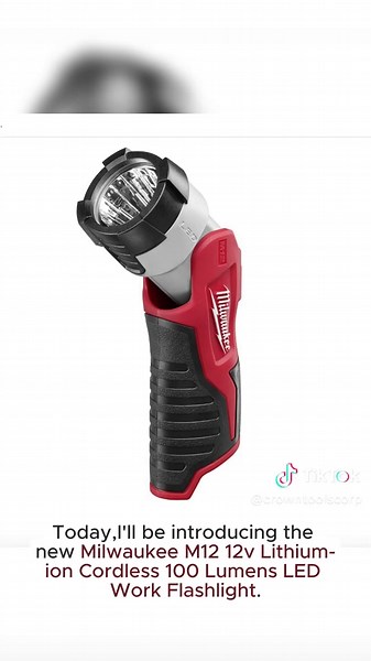 Milwaukee M12 12V Lithium-Ion Cordless 100 Lumens LED Work Flashlight, Tool-Only 49-24-0146