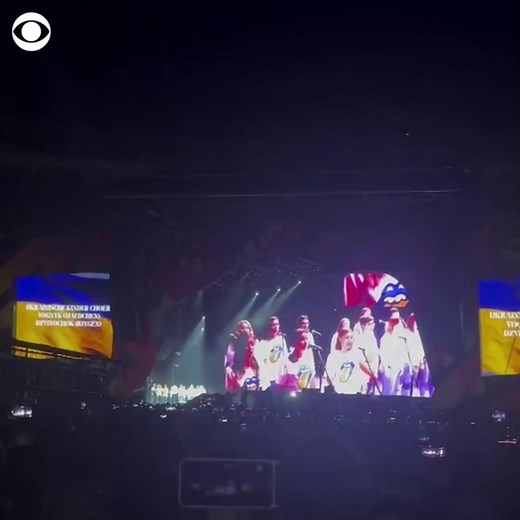 The Rolling Stones shared the stage with two Ukrainian children’s choirs at a Vienna, Austria, concert on July 15, the band said. The band performed the song You Can’t Always Get What You Want with both the boys and girls choirs. The members of the choirs had traveled from Kyiv to Vienna to join the legendary band on stage. | CBS News