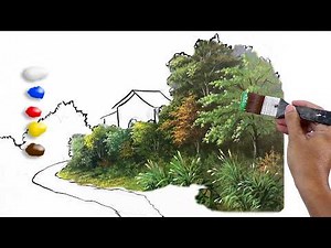 How to Paint at the Back of the House in Acrylics/ Time-lapse / JMLisondra