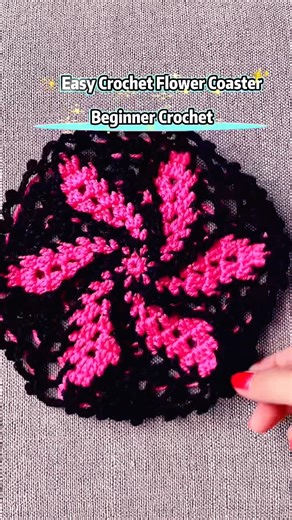 Can You Guess the Final Round? 🤔 Easy Crochet Flower Coaster Pattern #crochet