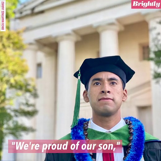 Doctor pays tribute to parents with graduation photos in the fields where they work