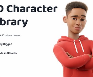ArtStation - Cartoon Black Man Teen Rigged 3D model | Resources