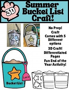 3D Summer Bucket list Craft I End of the Year