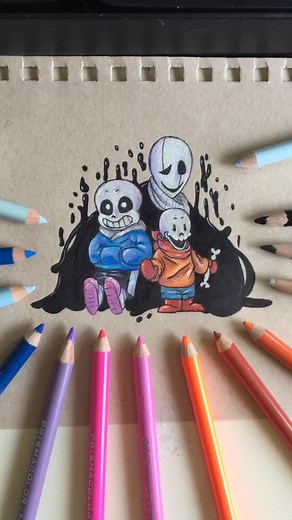 Top TikTok Artists: Undertale Character Drawings with Colored Pencils