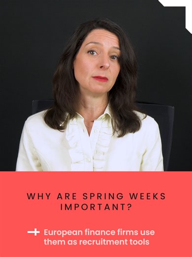 Why are Spring Weeks so important? 💼 Spring weeks are a key recruitment tool used by European finance firms to identify top talent early. They act like a week-long interview, allowing firms to assess students before summer internship recruitment even opens. If you perform well, you can be fast-tracked to a summer internship at the same firm. And even if you’re not successful, completing a spring week is still a strong CV boost for future finance applications. #springweek #springweekinternship #