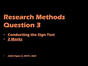 Research Methods Q3: Conducting the Sign test