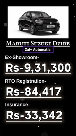 Maruti Dzire ZXI+ Automatic 2026 ✨ Top Model Automatic Ka Full Budget | On Road Price + EMI