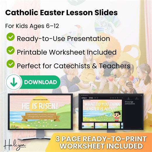 Catholic Easter Lesson Slides for Kids (ages 6–12) | Resurrection Teaching Kit | Catechism Presentation - Etsy