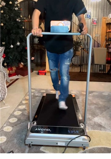 YAGUD Walking Pad with Handrail – Remote Control & LED Display, 265LBS Weight Capacity, Dual Shock Absorption, Wide Belt, Compact Design for Easy Indoor Workouts#foryoupages #fyp