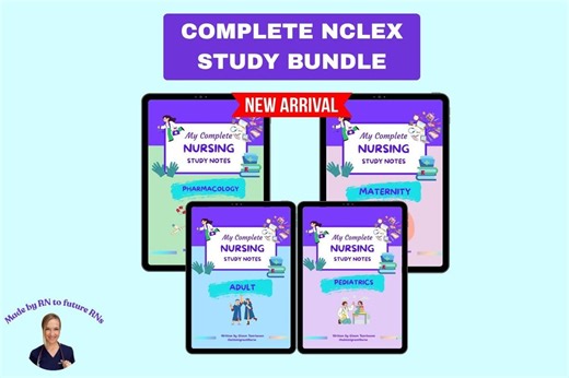 Complete Nursing School Study Bundle, NCLEX Study Notes, Fundamentals, Medsurg, Adult, Pharmacology, Maternity, Pediatrics - Etsy