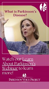 What is Parkinson's Disease? Watch our Learn About Parkinson's Webinar to learn more! https://parkinsonvoiceproject.org/education/parkinsons-webinar/ #speechlanguagepathologist #parkinsonvoiceproject #intent #parkinsons #parkinsonsdisease #SLP | Parkinson Voice Project