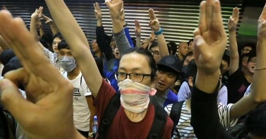 Hunger Games "three fingered salute" now a widely-used protest symbol in South East Asia