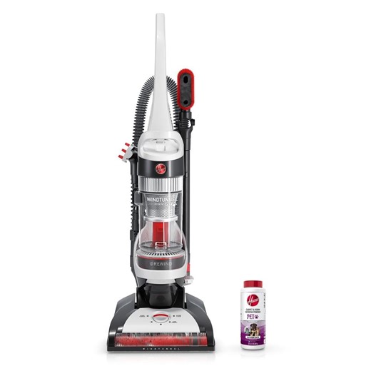HOOVER WindTunnel Cord Rewind Pet, Bagless, Corded, Washable Filter, Upright Vacuum Cleaner with 32oz Pet Carpet Powder UH71320V-AH31211 - The Home Depot