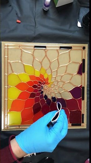 Stained glass themed resin art. #stainedglass #resinart