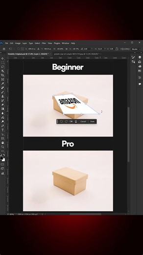 Amazon Logo Placement Beginner VS Pro #shorts #photoshoptutorial