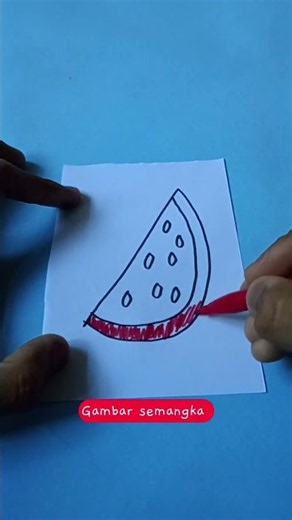 tutorial cara gambar semangka #tutorial #fyp #viral