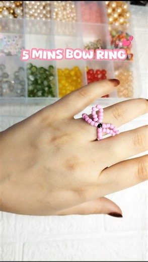 Pink Bow Ring DIY💕#ytshorts#pinkbow#bowring#bow#pinterest#aestheticcraft#ring#diy