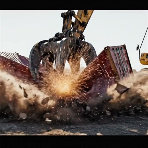 Excavator Crushes Steel Shipping Container | Extreme Smash Test | Realistic Impact