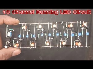 10-Channel Running LED Chaser using BC547, BC557, NE555