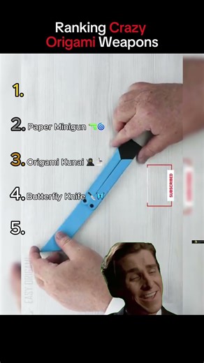 RANKING CRAZY ORIGAMI WEAPONS 🔥 #origami #papercraft #viral #shorts #fyp