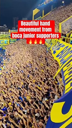 Boca Juniors Fans Create AMAZING Synchronized Hand Movement at La Bombonera 💙💛