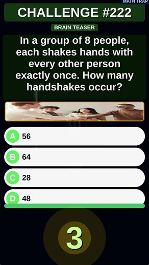 Math Trap #222: Handshake Formula Fools Many — Can You Solve It? 🤔