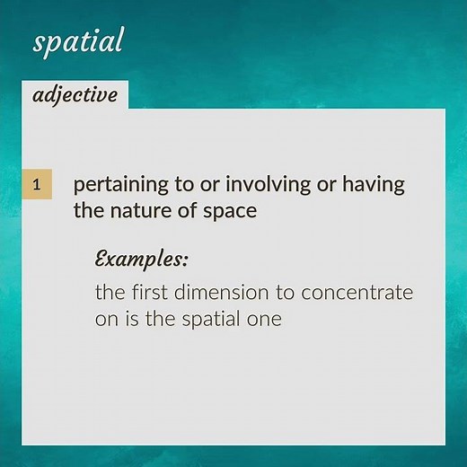 Spatial | meaning of Spatial