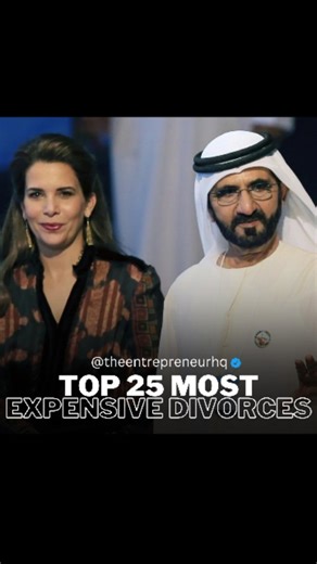 Top 25 Most Expensive Divorce Settlements in History: 1. 🇺🇸 Bill Gates & Melinda French Gates (2021) - $76 billion 2. 🇺🇸 Jeff Bezos & MacKenzie Scott (2019) - $38 billion 3. 🇺🇸/🇫🇷 Alec Wildenstein & Jocelyn Wildenstein (1999) - $3.8 billion 4. 🇺🇸/🇦🇺 Rupert Murdoch & Anna Murdoch Mann (1999) - ~$1.7 billion 5. 🇺🇸 Bill Gross & Sue Gross (2017) - ~$1.3 billion 6. 🇬🇧 Bernie Ecclestone & Slavica Ecclestone (2009) - ~$1.2 billion 7. 🇺🇸 Steve Wynn & Elaine Wynn (2010) - ~$1 billion 8.
