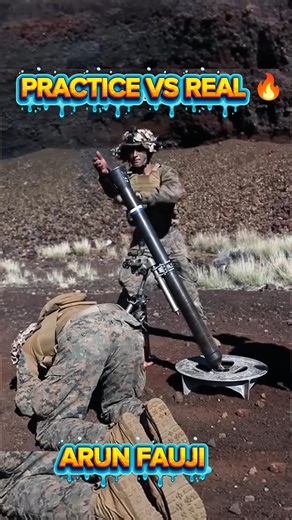 practice vs real mortar fire 🔥 #army #military #commando #soldier #cobra